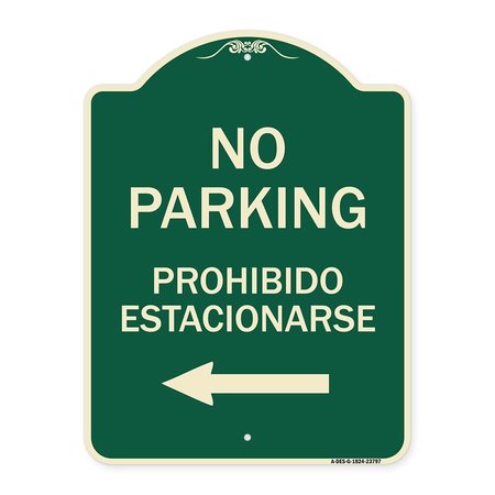 SIGNMISSION No Parking Prohibido Estacionarse Heavy-Gauge Aluminum Architectural Sign, 24" x 18", G-1824-23797 A-DES-G-1824-23797